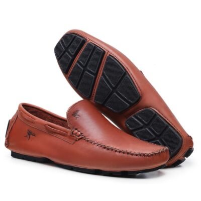 Mocassim Sapatilha Masculino Couro Legítimo castor