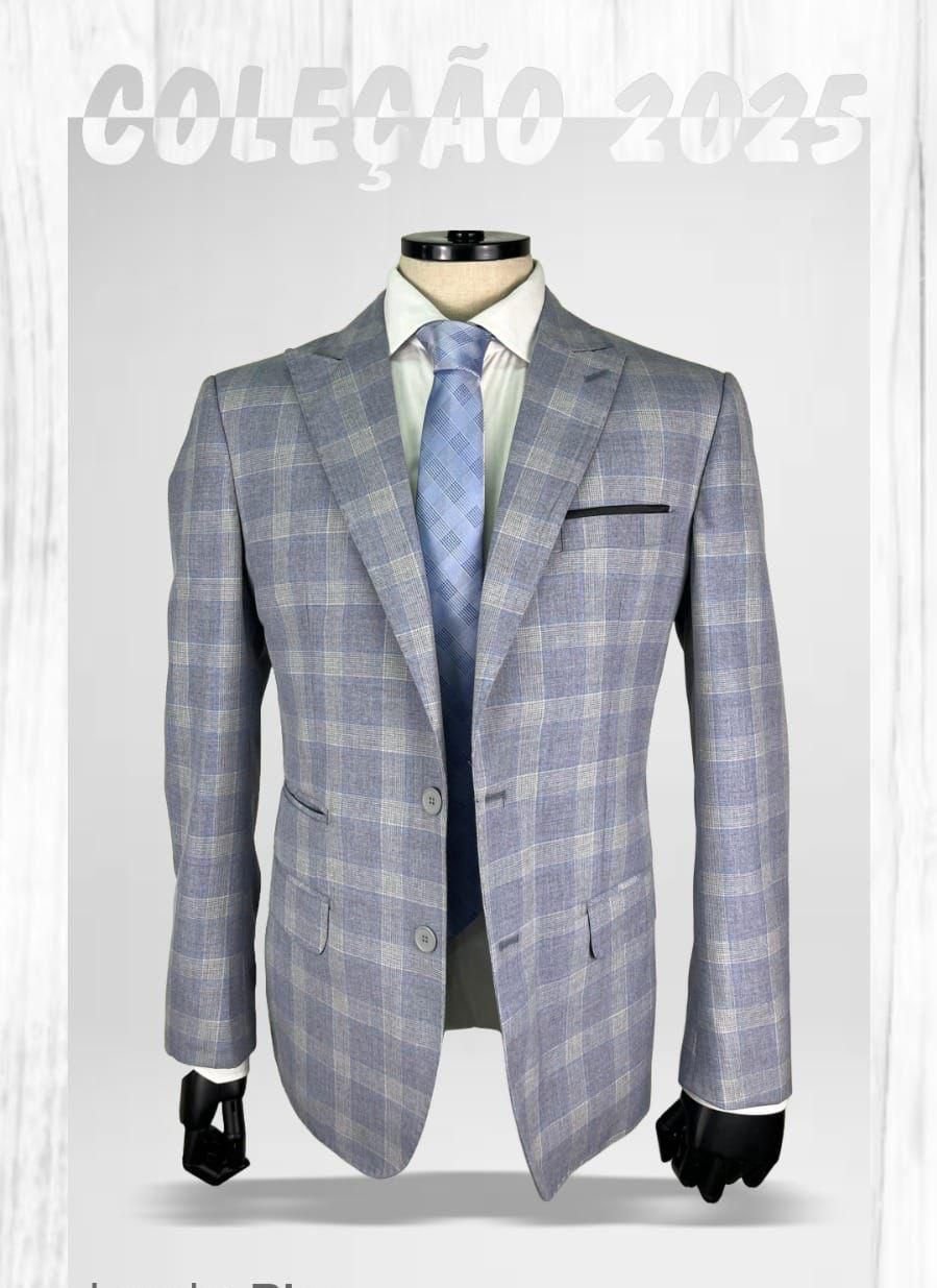 TERNO LAPELA DE BICO CINZA ROXO