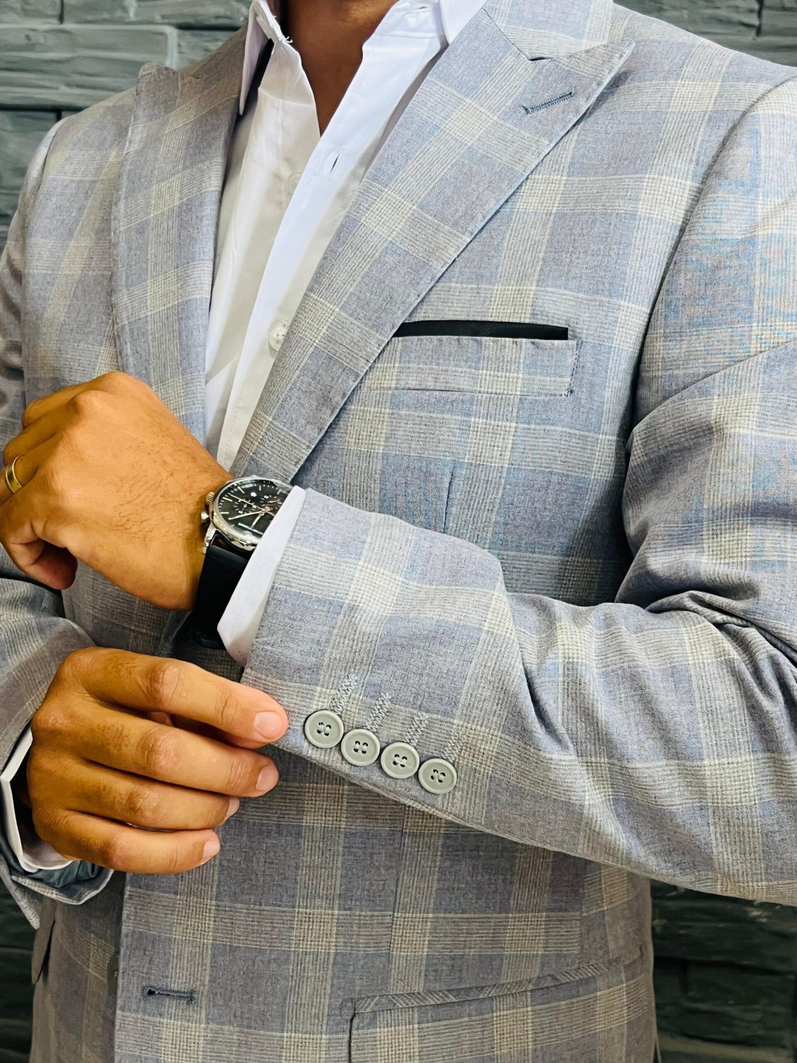 TERNO LAPELA DE BICO CINZA ROXO - Image 2