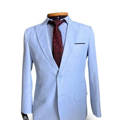 terno lapela de bico na cor azul bb