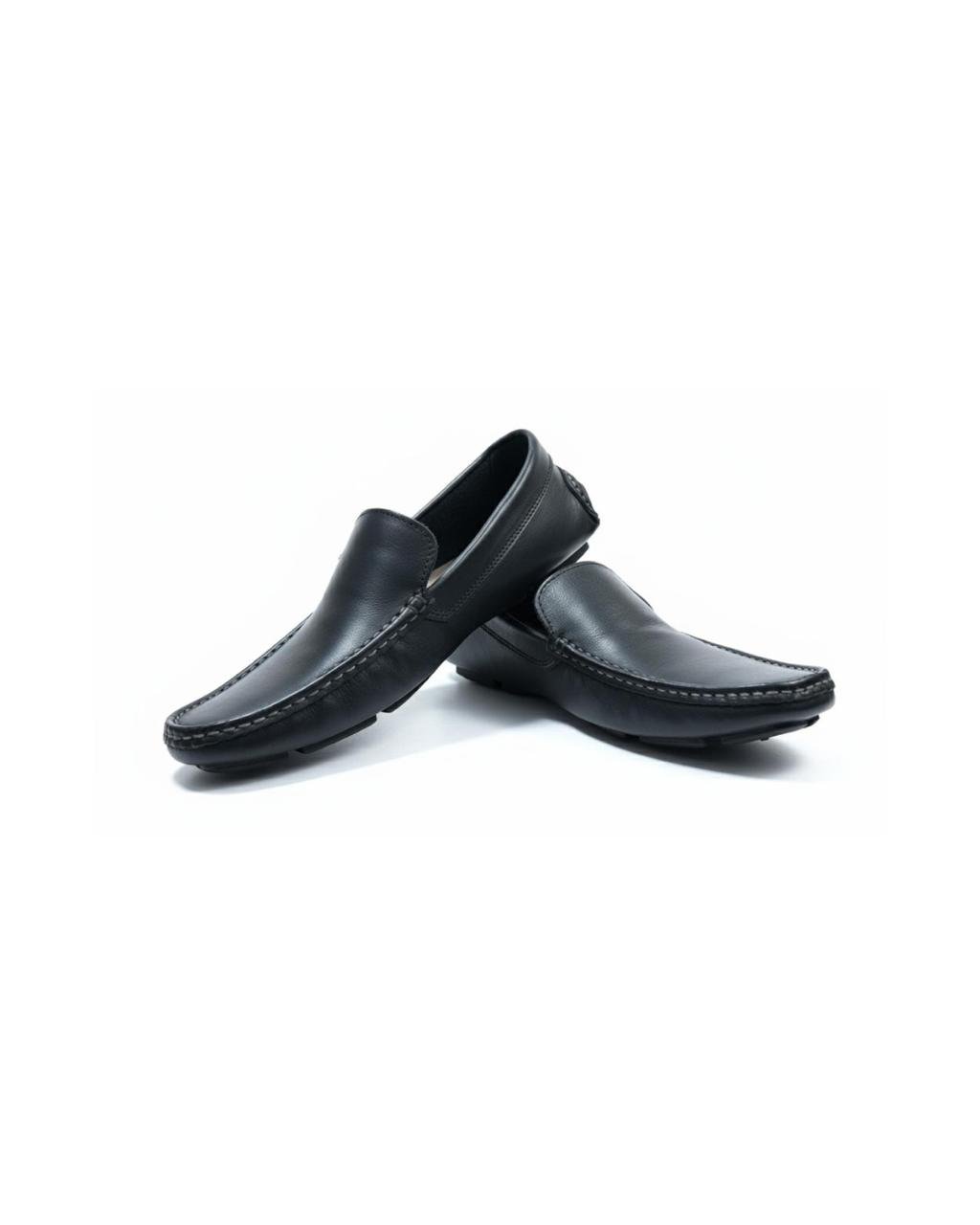 Mocassim Sapatilha Masculino Couro Legítimo na cor preta