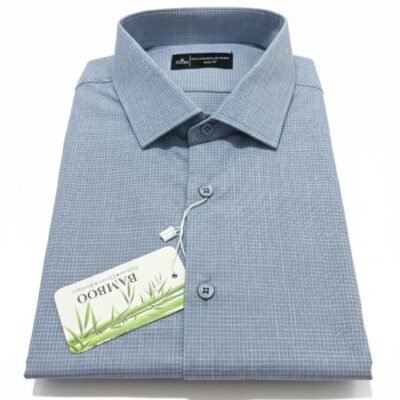 Camisa Fibra De Bambu Na Cor Cinza Xadrez