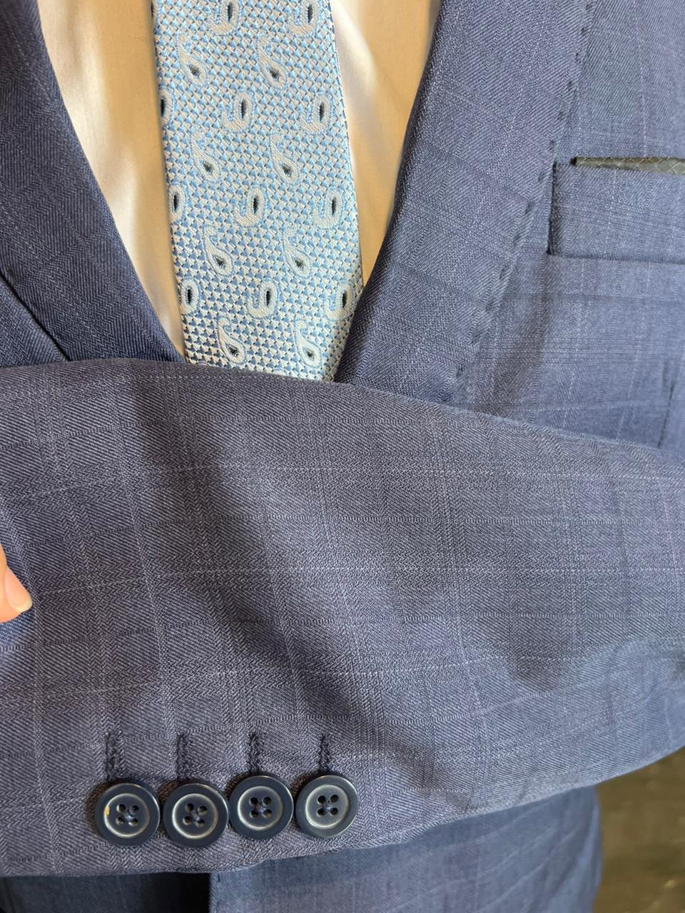 Terno Microfibra Premium Azul Xadrez - Image 2