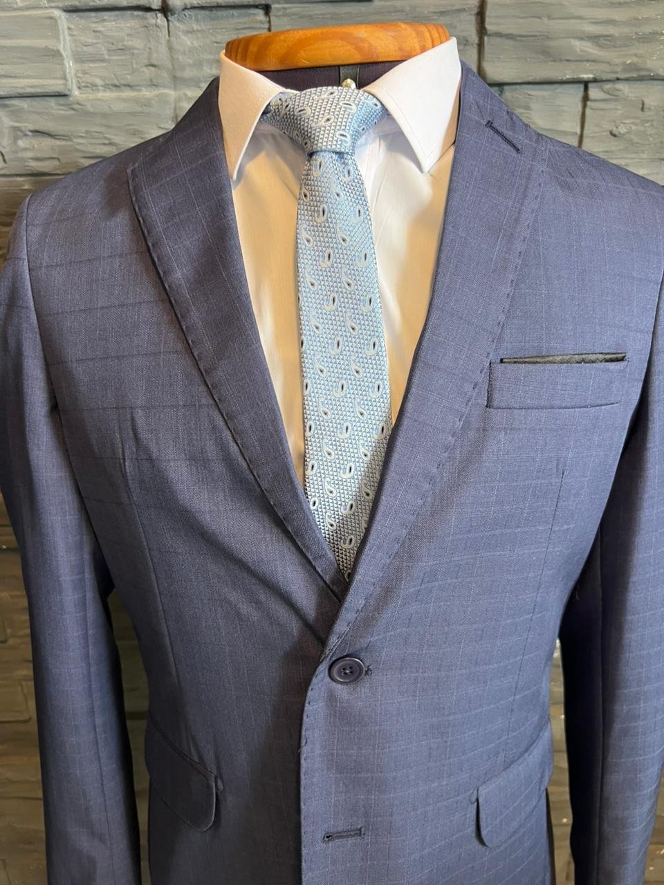 Terno Microfibra Premium Azul Xadrez